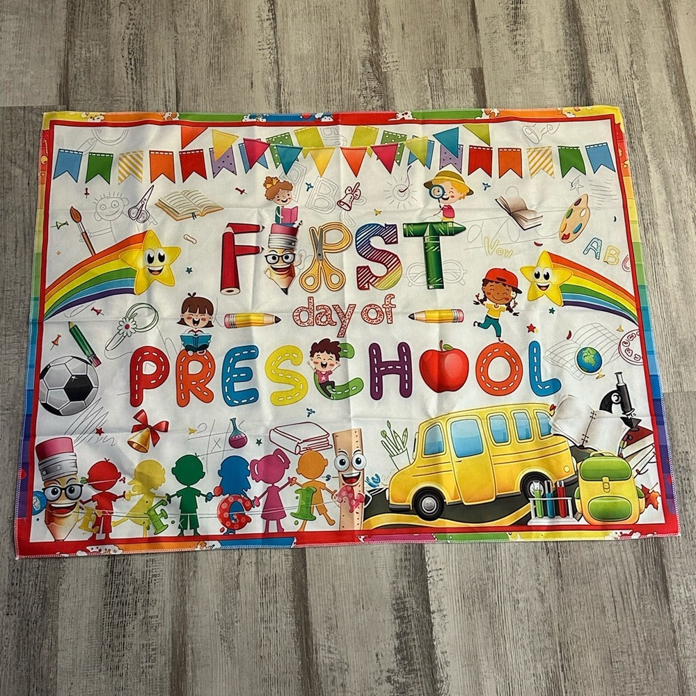 Preschool Cloth Banner Sign First Day School